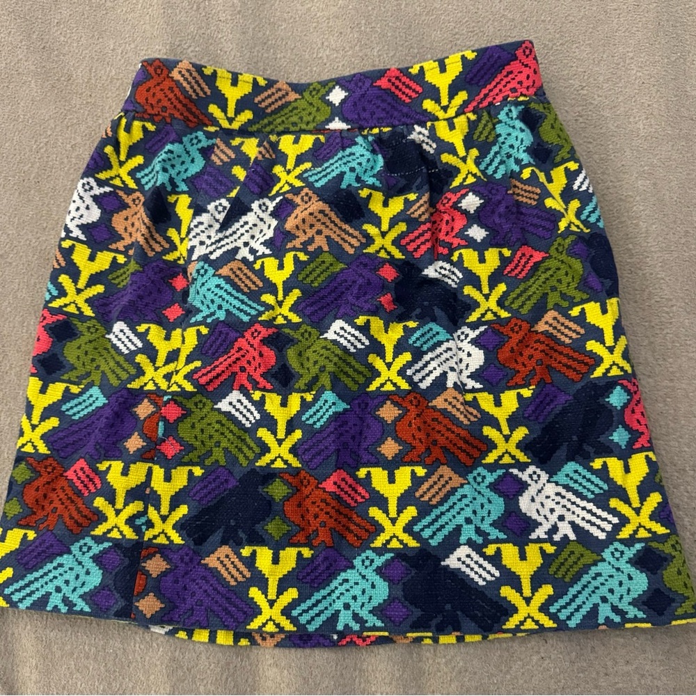 Anthropologie Tibi Cockatoo Kaleidoscope Skirt Aztec Tribal Print Size 4 - Picture 2 of 10